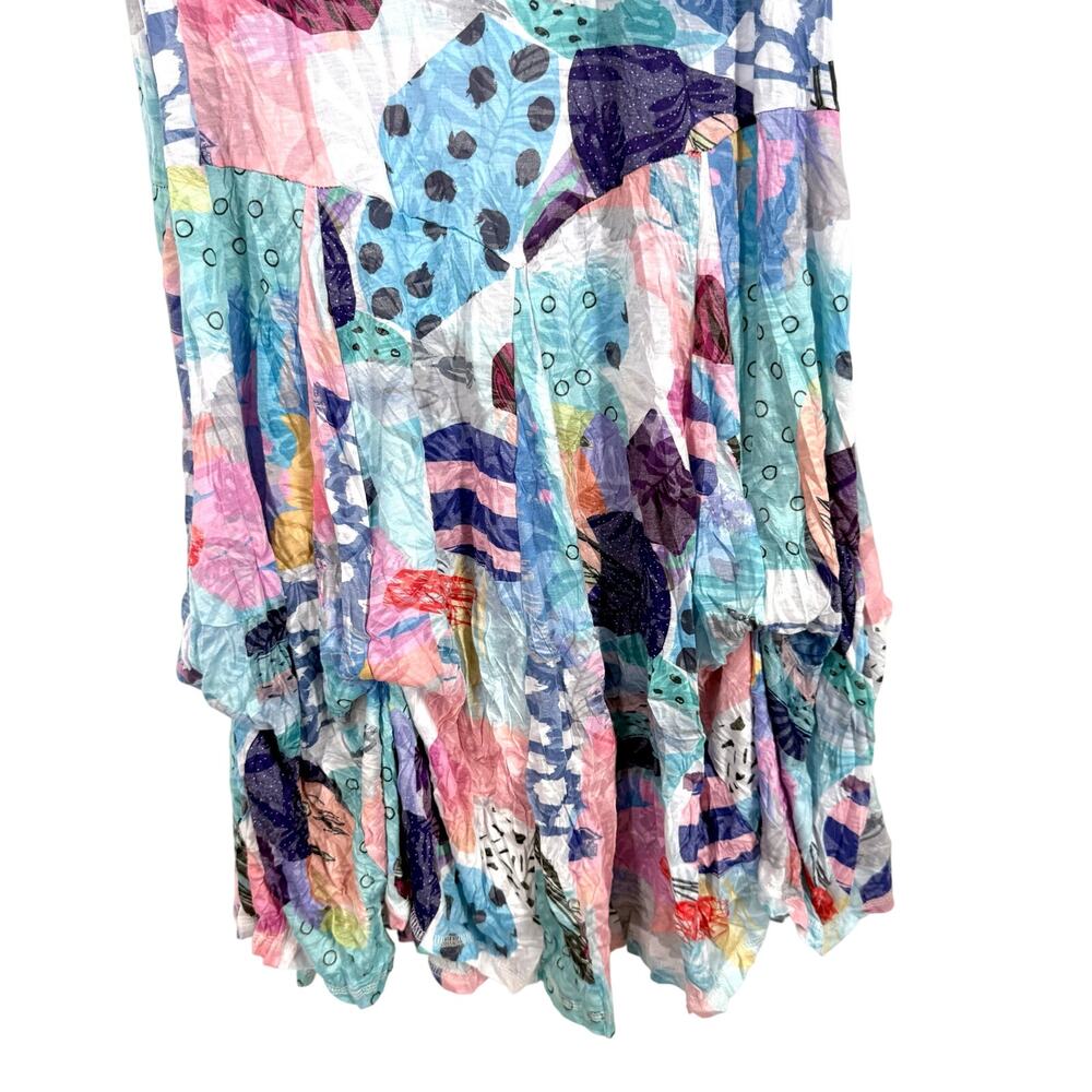 Shana Sz Small Wearable Art Pink Blue Tropical Beach Summer Tank Dress Artsy - Picture 6 of 9